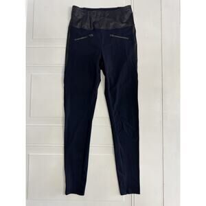 ADAY Throw It Higher Leggings High Rise Pants Navy Blue Black S Small Athleisure